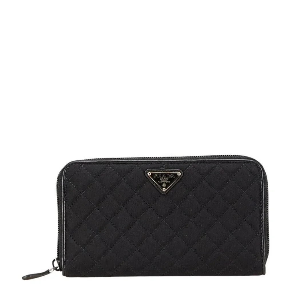 Prada Triangle Logo Plate Long Wallet